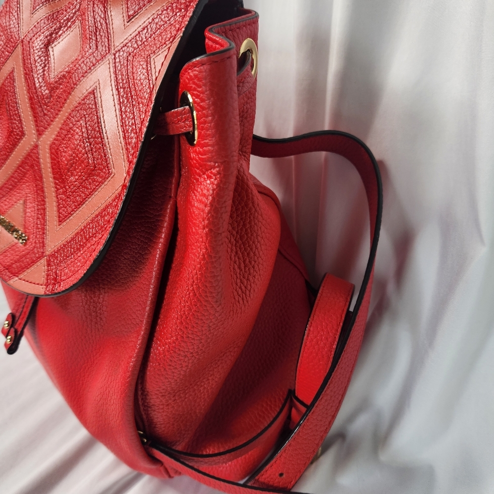 Michael Kors Red Riley Backpack - Picture 4 of 16